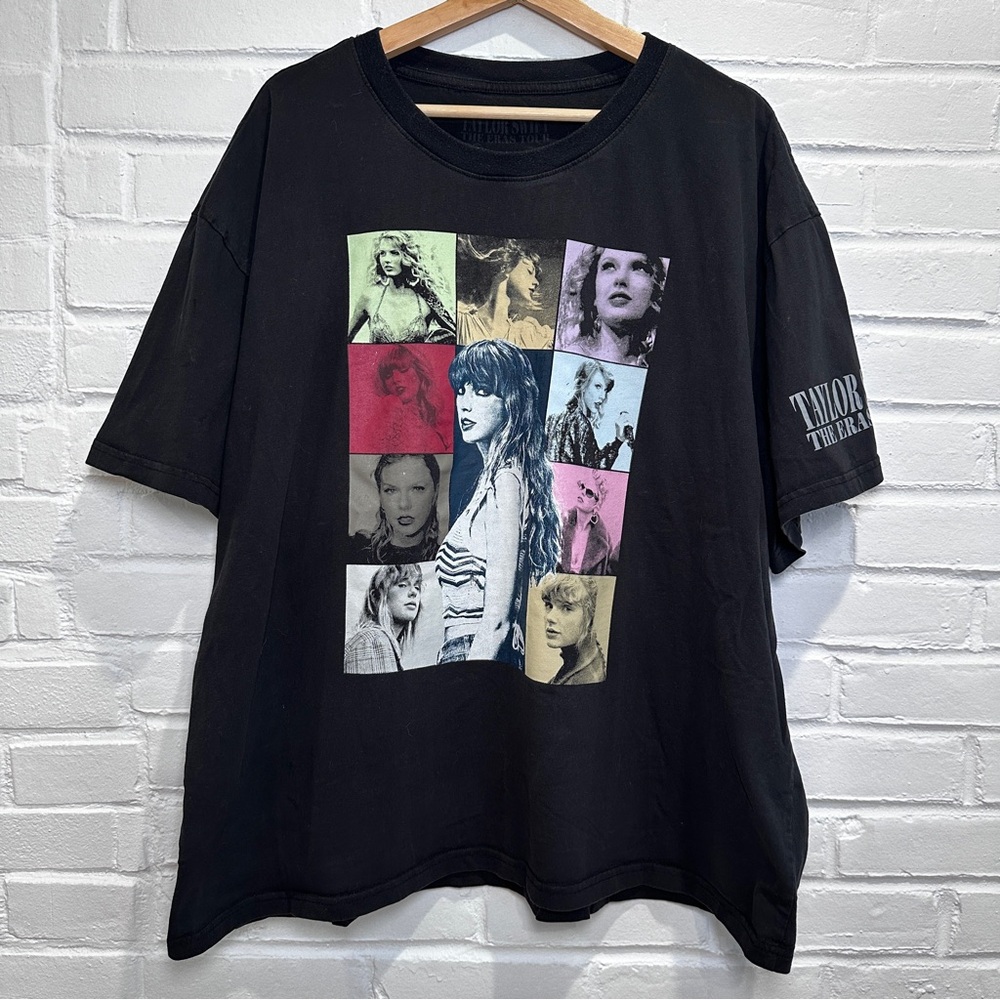 Taylor Swift Limited Edition The Eras Tour US Dates Black Tee T-Shirt